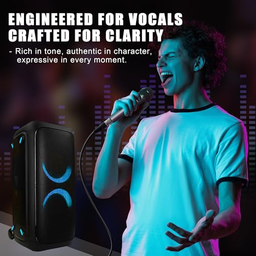 Professional Vocal Microphone for Singing, Dynamic Karaoke Handheld Wired Microphone with 16ft XLR to 1/4" Audio Cable, Studio Mic for Speaker, Amplifier, Mixer and Karaoke Machine - color: Silver Grey