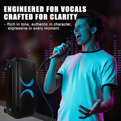 Professional Vocal Microphone for Singing, Dynamic Karaoke Handheld Wired Microphone with 16ft XLR to 1/4" Audio Cable, Studio Mic for Speaker, Amplifier, Mixer and Karaoke Machine - color: Silver Grey