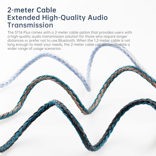 keephifi 6ft IEM Cable 2 Pin 4.4mm, KBEAR ST16-Plus 2m Upgrade 16-Strand Headphone Extension Cable, Silver-Plated Earbuds Wire for Truthear Hexa/Zero, Simgot EW100P, Moondrop blessing2 - color: BlackBlue, style: 4.4 2PIN