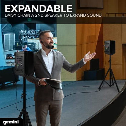 Gemini UHF Wireless Headset & Lavalier System, Rechargeable (GMU-HSL100) | UHF wireless headset & lavalier, rechargeable - 160+ ft range - plug-and-play - 1/4" plug for PA/amp