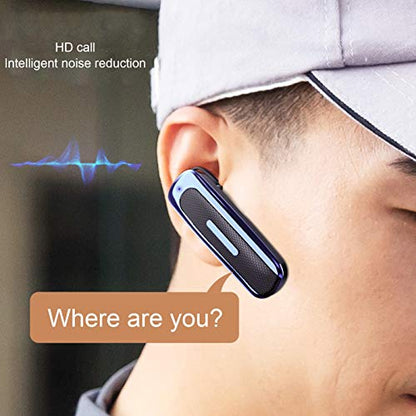 Goshyda Headset, Single Ear Hanging Business Earbuds, Bluetooth Handsfree Earpiece with Microphone, 500 Hours Standby Time Driving Headset (Blue)