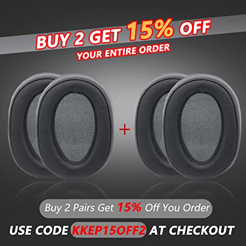 Krone Kalpasmos Replacement Earpads for Sony WH-H900N h.Ear on 2 & Sony MDR-100ABN Headphones, Sony Headphone Cushions Compatible with Sony 900N, Sony WH H900N earpads with Soft Foam Leather(Black) - color: Black