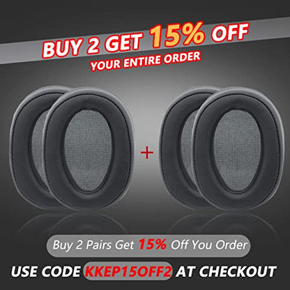 Krone Kalpasmos Replacement Earpads for Sony WH-H900N h.Ear on 2 & Sony MDR-100ABN Headphones, Sony Headphone Cushions Compatible with Sony 900N, Sony WH H900N earpads with Soft Foam Leather(Black) - color: Black