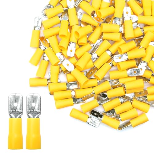 전기 와이어 스페이드 (F/M 100피스 AWG12-10 옐로우) - size: Male 100pcs AWG12-10 Yellow