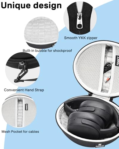 Hard Travel Carrying Case Compatible with Skullcandy Crusher Over-Ear Headphones. (Case Only, Not Include The Device)-Black(Gray Lining) - color: Black(Gray Lining)