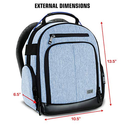 USA GEAR VR Headset Case - Virtual Reality Backpack with Customizable Interior Compartments Compatible with VR Gaming Headset, Controllers, and More Virtual Reality Gaming Accessories - Blue - color: Blue