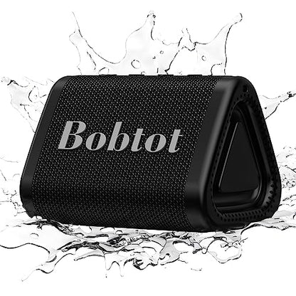 Bobtot Portable Small Bluetooth Speaker, IPX7, 5W | Mini Speaker, Loud and Stereo Sound with Dual Bass, 15H Playing Time, TWS Pairing for Travel, Party, Camping