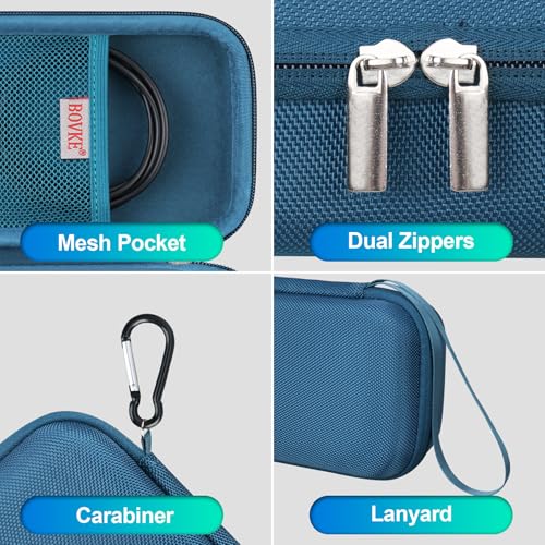 BOVKE Hard Travel Speaker Case for Bose New SoundLink Flex Speaker (2nd Gen) / Bose SoundLink Flex Bluetooth Portable Speaker, Mesh Pocket for Bose Speaker Charger, Charging Cables, Blue Dusk - color: Blue Dusk