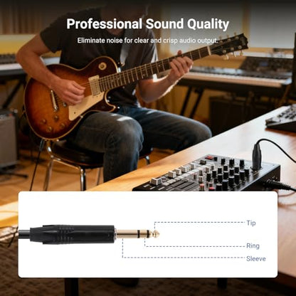NEEWER 6.35mm 1/4 Inch TRS to XLR Male Cable, 6" Long Quarter to 3 Pin XLR Balanced Signal Interconnect Patch Cord Adapter Connector for Microphone Amplifier Mixer Powered Speaker Guitar Tuner, MS026 - size: 6.35mm（15cm）, style: XLR Male