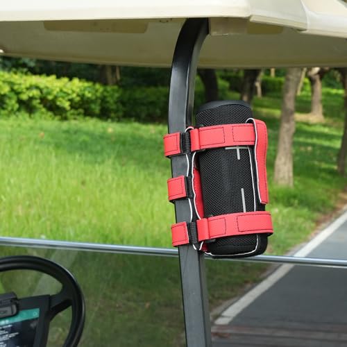 10L0L Golf Cart Speaker Mount, for Yamaha, EZGO, Club Car Carts & Bike ATV - color: Red