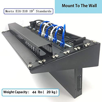 6U Steel Wall Mount Rack Vertical and Horizontal Mounting | For 19 inches IT, Studio, Networking Euipment Including Mounting Hardware (6U) - size: 6U