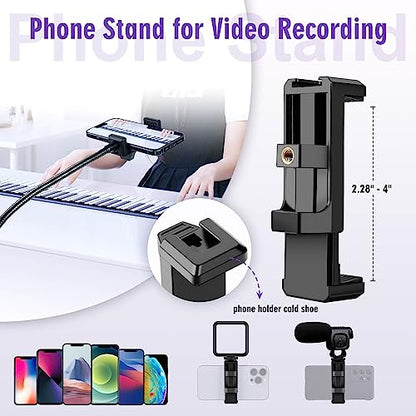 80" Phone Tripod, Selfie Stick, Aluminum Cellphone Tripod Stand | for Video Photo Vlog, Travel Tripods with Gooseneck Remote Phone Holder, Compatible with iPhone Android Smartphone - size: 80 Inch