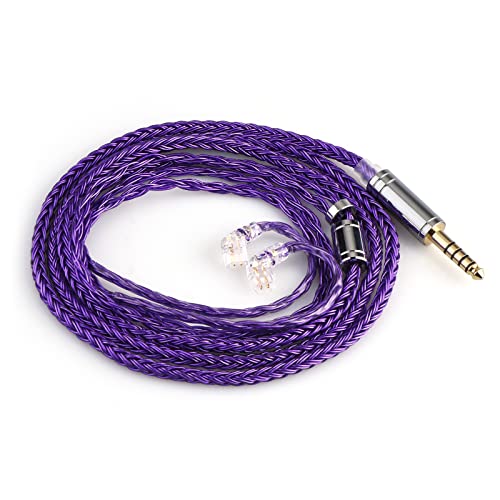 Linsoul Tripowin Zonie IEM Cable, 16 Core Silver Plated Earphone Upgraded Cords, 1.25m SPC in Ear Monitor Cable for KZ ZS10 PRO 2 AS10 PRO Tangzu Wan’er SIMGOT EM6L(Recessed 2pin, 4.4mm)(Violet) | 4.10 ft SPC in Ear Monitor Cable for KZ ZS10 Pro 2 AS10 Pr