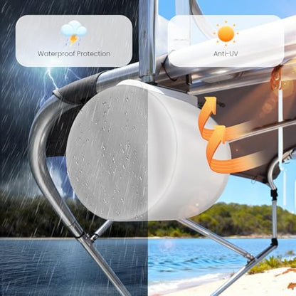 2 Pack Boat Speaker Covers, 900D Waterproof Wakeboard Tower Speaker Cover | Marine Grade UV Resistant Polyester Fabric, 8" H x 8" W x 9" D, Gray - color: Gray, size: S:8" H x 8" W x 9" D