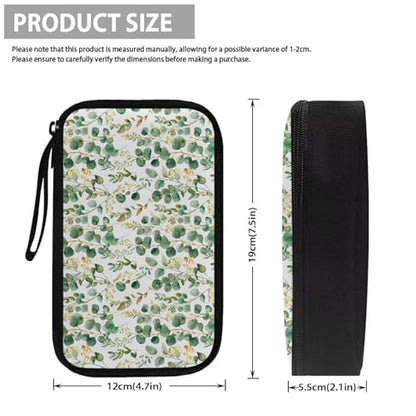 Green Leaf Print Electronic Organizer Travel Case Compatible with Laptop Power Adapter, Compatible with SD Card, USB Flash Disk - color: Green Leaf Print