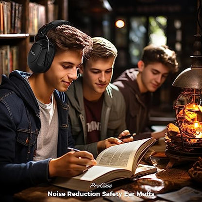 ProCase NRR 28dB Noise Reduction Ear Muffs, Foldable Adjustable Noise Cancelling Headphones - color: 1 - 1 Black