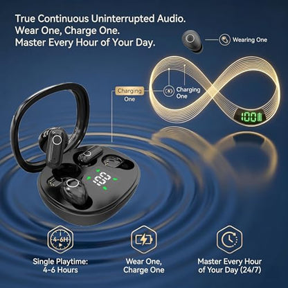 Wireless Earbuds, 2 in 1 Case(Mini Sleep Earbuds & Semi-In-Ear Headphones), Bluetooth Earphones with LED Power Display,Smallest Invisible Earbuds for Small Ears Canals Side Sleepers, Sports, Work - color: Purple