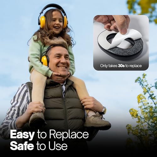 for 3M WorkTunes Replacement Ear Pads Headphones Connect Hearing Protection with Noise Cancelling Radio Ear Muffs AM/FM Bluetooth Headset Protective Earmuffs Shooting Ear Protection Mowing (Pack 4)