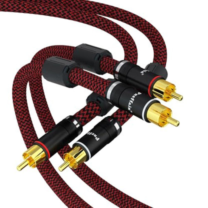 Preffair RCA Interconnect Cables, 1M/3.3FT, 1 Pair-RCA Male to RCA Male - color: gold plated, size: 3.3FT/1M