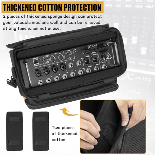 Padded Mixer Carry Bag Fits Behringer X-AIR Series Mixers（ XR12，XR16，XR18）, L 14.6" x W 7.5" x H 6.7" Black