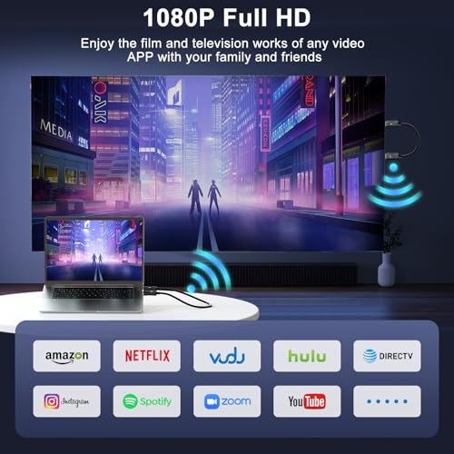 Wireless HDMI Transmitter and Receiver 4K Decode 1080P Output, HDMI Wireless Extender, Plug & Play, Support 2.4/5GHz for Streaming Video and Audio to Monitor from Laptop/Pc/Tv Box (Black) - color: Black