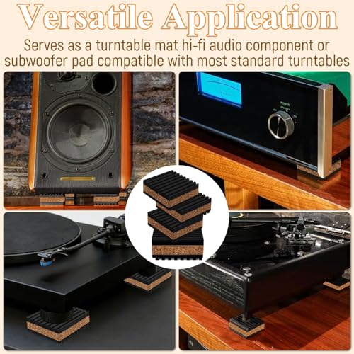 4 Cork soundproof Pads (2" X 2" X 7/8")