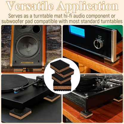 4 Cork soundproof Pads (2" X 2" X 7/8")