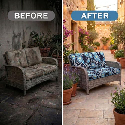 Waterproof Outdoor Cushion Covers, Stretch Patio Slipcovers | UV Resistant Coating, Stretch Fabric, Waterproof Protection, Replacement Covers, Fits Patio Furniture Cushions (8 Pieces) - color: Bluebell, size: 8PCS
