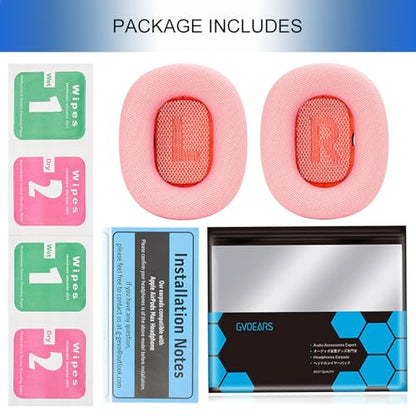 Replacement Ear Cushions for AirPods Max 1 & 2 Generation Apple Headphones | Upgraded Ear Pads APM Cups Cover for Workout with Silicone Gel (Pink) - color: Pink