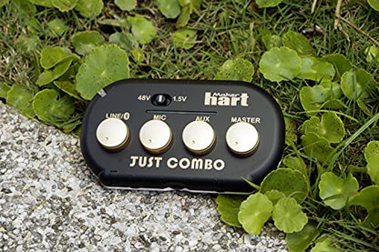 Maker hart Just Combo - Podcast mini 3 Channel audio mixer with Stereo/Bluetooth/Mic with microphone power Input, 2 outputs & USB Audio out, Easy for Video conference