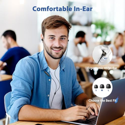 APETOO 3.5mm Wired Earbuds in-Ear Magnetic Headphones for School Chromebook | HiFi Stereo Noise Isolation Corded Aux Ear Buds with Mic Volume Control for iPhone 6/Galaxy A15 A14 Laptop PC Gaming Consoles
