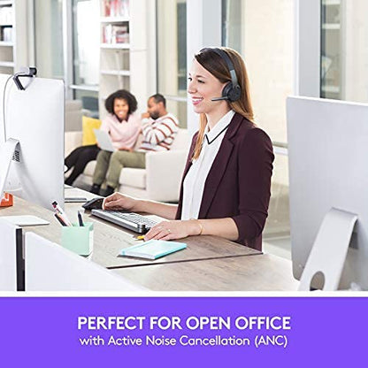 Logitech Zone Wireless Certified Microsoft Teams Bluetooth Headset | Active noise cancellation, Qi charging, Teams and Zoom certified, leatherette ear pads