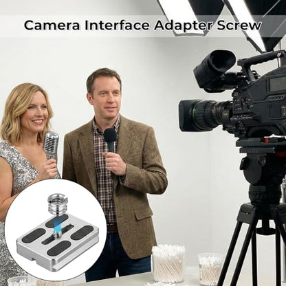 Tripod Adapter Set, 1/4 to 3/8 & 3/8 to 1/4 Camera Screw Adapter, Aluminum Alloy Thread Converter Male Female, Mounting Screws Kit for Tripod Monopod Light Stand Microphone (Silver)