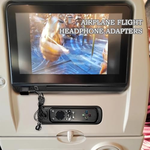 BlingKingdom 3 PCS Airplane Flight Headphone Adapter, Dual 3.5mm Male to 3.5mm Female Airplane Headphones Jack Adapter Plug Gold Plated Airplane Audio Adapter