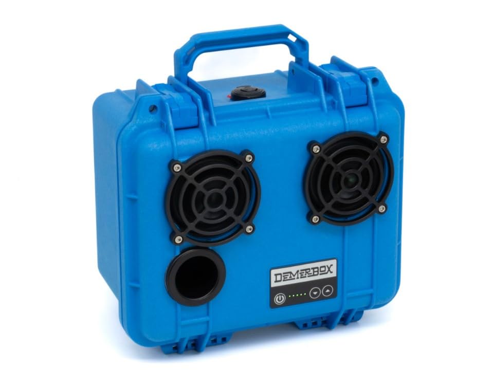 DemerBox Waterproof, Portable, and Rugged Outdoor Bluetooth Speakers Made from a Genuine Pelican Case. 40+ hr Battery Life, Dry Box + USB Charging Sound and Bass - color: Roseau Blue
