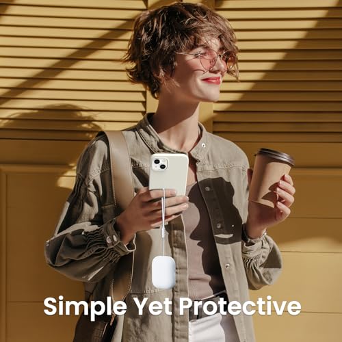 ORNARTO for AirPods Pro 2 Case, Hybrid Silicone, White | Hybrid Silicone Rubber, Front LED Visible, Wireless Charging, Skin-Friendly Soft Touch, Anti-Scratch, Detachable Lanyard - color: White