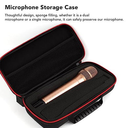 Sponge Filled Stereo Microphone Case with Metal Zipper, AntiShock MultiCompartment Design for Receivers, Transmitters, Cables & Accessories