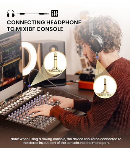 Tisino 1/4" to 1/8" Audio Cable, 3.5mm to 1/4" TRS Adapter Cable, 10FT/3m | 1/8" TRS Aux to 1/4" TRS Adapter for Guitar, Keyboard, Piano, Laptop, Speaker, Amp, Gold-plated Interconnect Cable - size: 10 feet