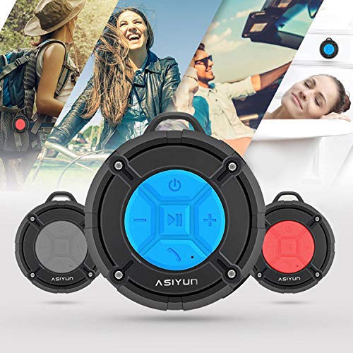 Shower Speaker, IPX7 Waterproof Bluetooth Speaker with HD Bass, Suction Cup & Durable Hook, Built-in Mic for Hands-Free Calls, Pool, Beach, Outdoor(Red) - color: Red