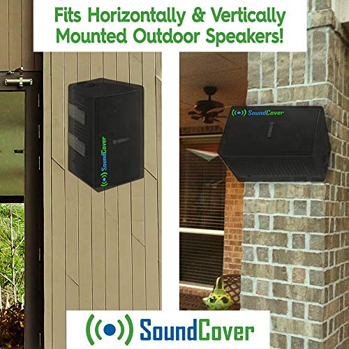 The Original Light Outdoor Speaker Covers for C-Bracket Mounted Speakers – Premium 210T Polyester with Silver UV Protective Coating – Water-Resistant, All-Weather Protection – Medium Size (Set of 2) - size: MEDIUM: H 13.6" x W 7.9" x D 8.9"