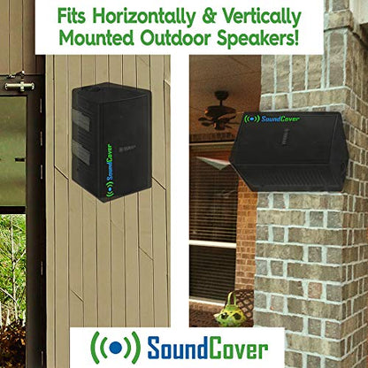 The Original Light Outdoor Speaker Covers for C-Bracket Mounted Speakers – Premium 210T Polyester with Silver UV Protective Coating – Water-Resistant, All-Weather Protection – Medium Size (Set of 2) - size: MEDIUM: H 13.6" x W 7.9" x D 8.9"