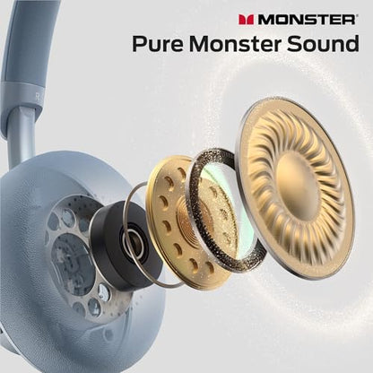 Monster N-Tune mini 02 Noise Cancelling Headphone, Over Ear Headphones Wireless Foldable Design, 50H Playtime Wireless Headphones, Bluetooth 6.0, Adjustable Lightweight and Comfortable for Travel