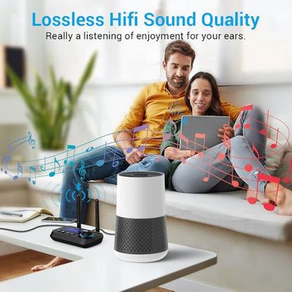 3-in-1 Low Latency Bluetooth 5.3 Transmitter for TV Audio Receiver Adapter for Stereo Long Range W.Screen Volume Control Aux/RCA/Optical Input/Output Surpport Up to 2 BT Headphones - color: Dual Antenna-BLACK