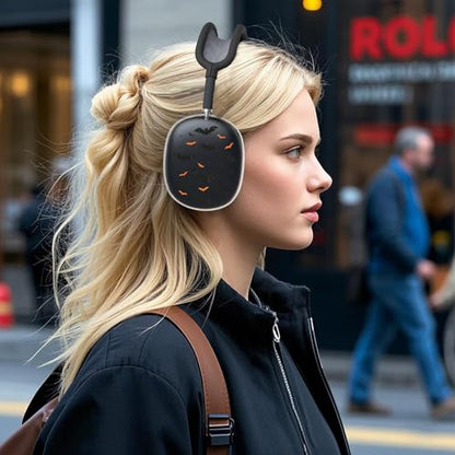 for AirPods Max Headphones Halloween Ear Covers for AirPods Max 2 | Cool Bat Clear Ear Cups Cover | Black Silicone Ear Pad Case Headband Cover for Apple AirPods Max 2/1 (2026/2024/2020) - color: Bat A/Black