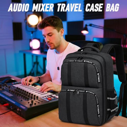 Audio Mixer Travel Case Bag, DJ Mixer Storage Backpack Compatible with RODECaster Pro, RODECaster Pro II, RC Duo, Podcast Mixer Case for Microphones and More Podcast Equipment