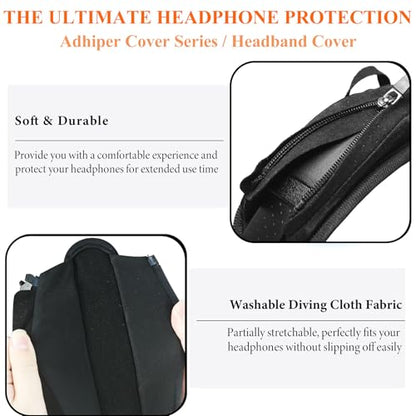 Adhiper Universal Headphone Headband Cover + Removable Headband Cushion - color: Black with Foam Cushion