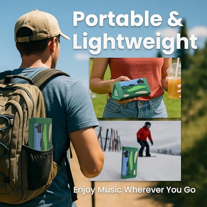 OontZ Angle 3 (4th Gen) – Portable Bluetooth Speaker, 12W Stereo Sound, 24 Hour Playtime, Rich Bass, 100 Foot Wireless Range, Waterproof, Home, Outdoor, Travel, Great Gift and Golf Speaker (Green) - color: Golf-Green
