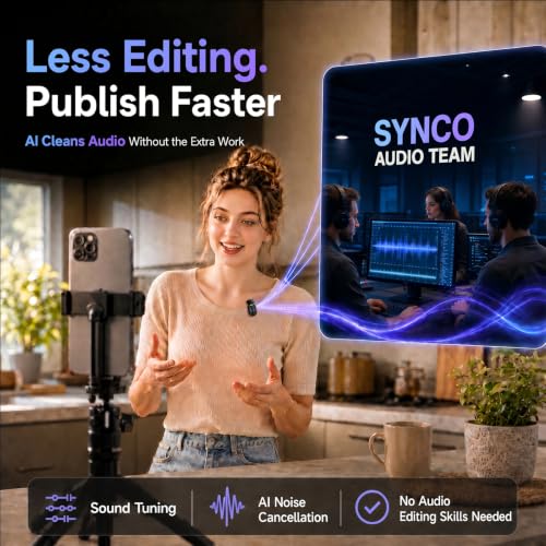 SYNCO AI Mini Wireless Lavalier Microphone for Android USB-C Creators