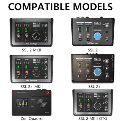 Musiin Custom Audio Interface Case Compatible with SSL2+ MKII OTG(Grey) | Fitted EVA hardshell case with soft lining, handle and dual zippers. - color: SSL2 Grey