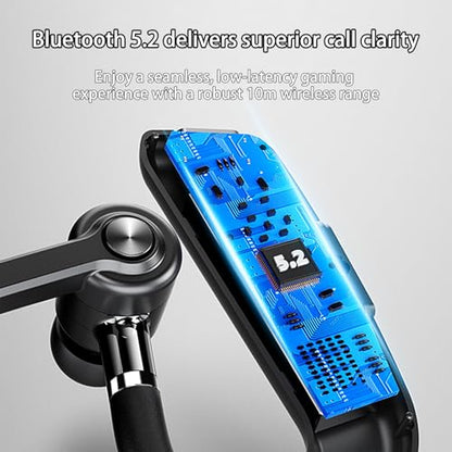 V5.2 Wireless Earbuds (Model V16, Blue)-98 Hours Talk Time, Noise Cancellation Microphone,Voice Control Answer,Hands-Free Stereo Earphone for Business,Driving,Office,Compatible with Phone&PC. - color: Single Ear Headphone V16 Blue
